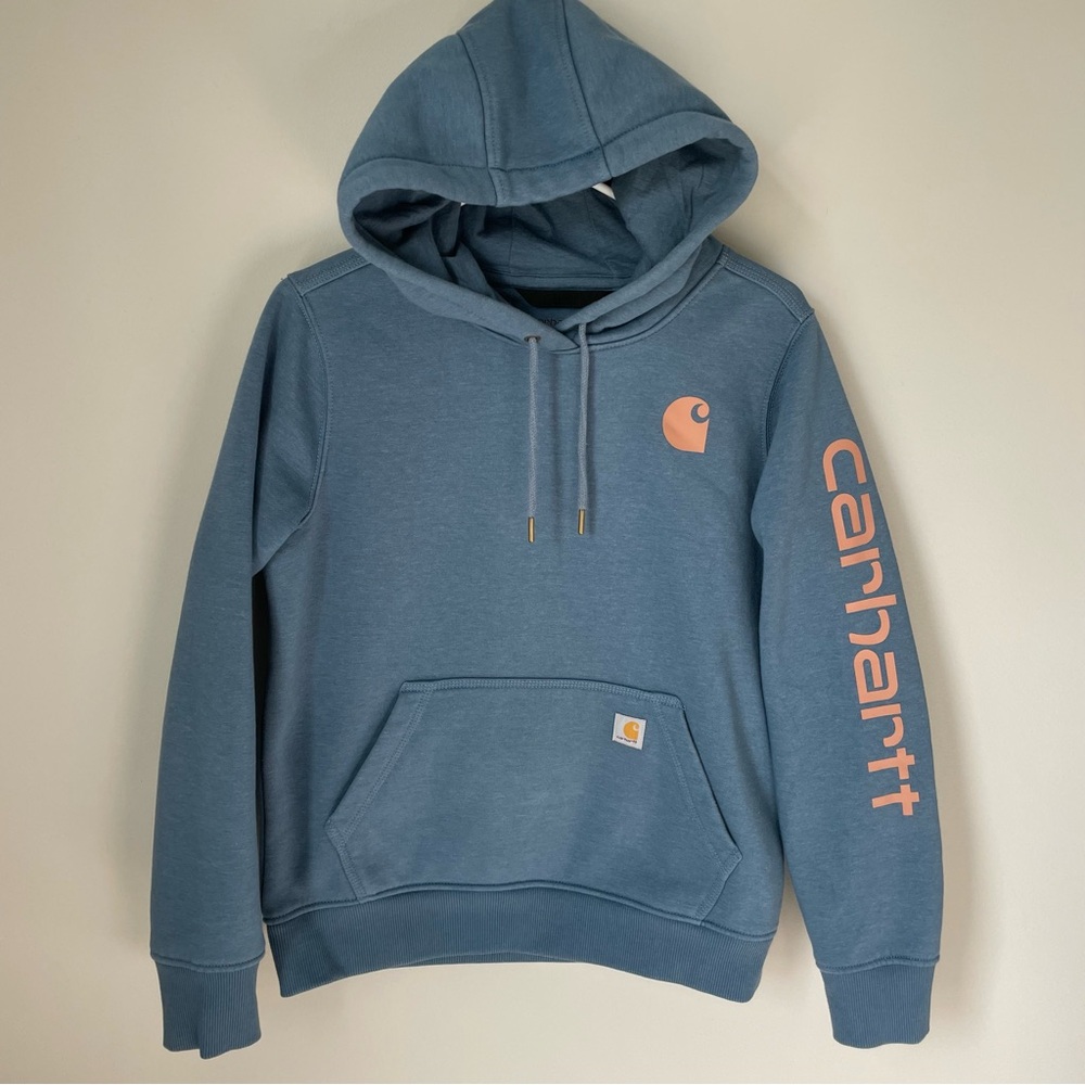 Carhartt Blue Pullover Hooded Sweatshirt Women’s sz Small